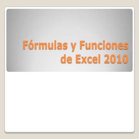 Formulas y funciones