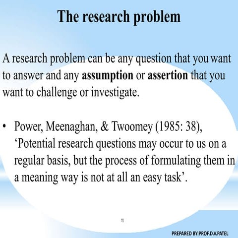 Formulating a research problem