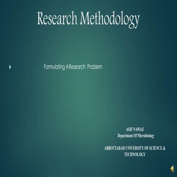 Formulating a research problem