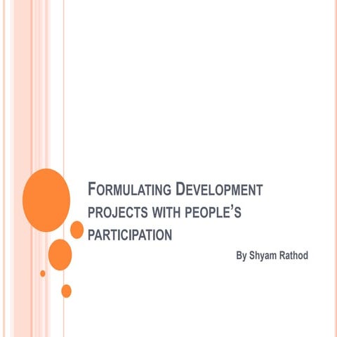 Formulating development projects with people’s participation