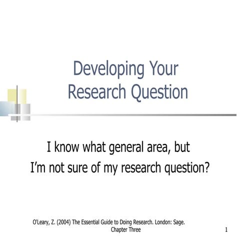 Formulating research questions