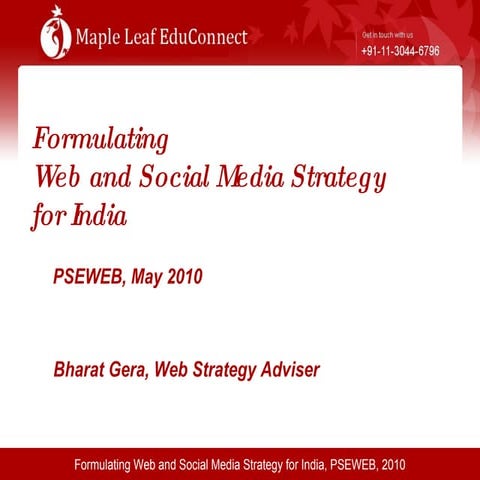 Formulating web and social media marketing strategy for india