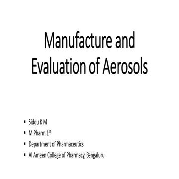 Formulation and evaluation of aerosals