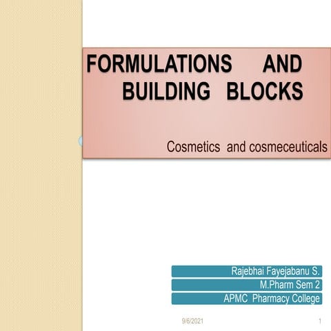 Formulation building blocks chap 3