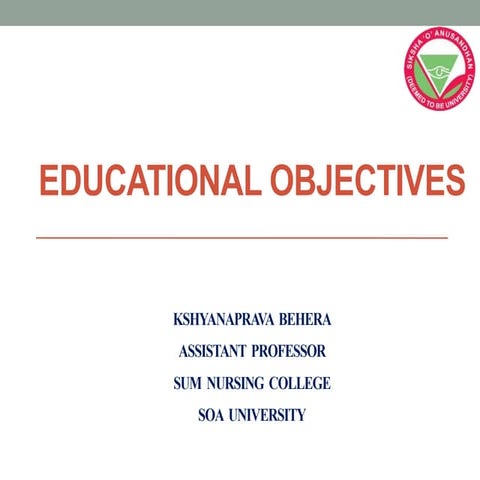 Formulation of educational objectives