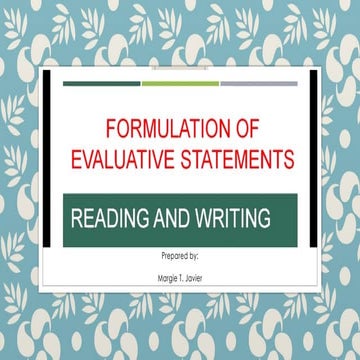Formulation of Evaluative Statements 1.pptx