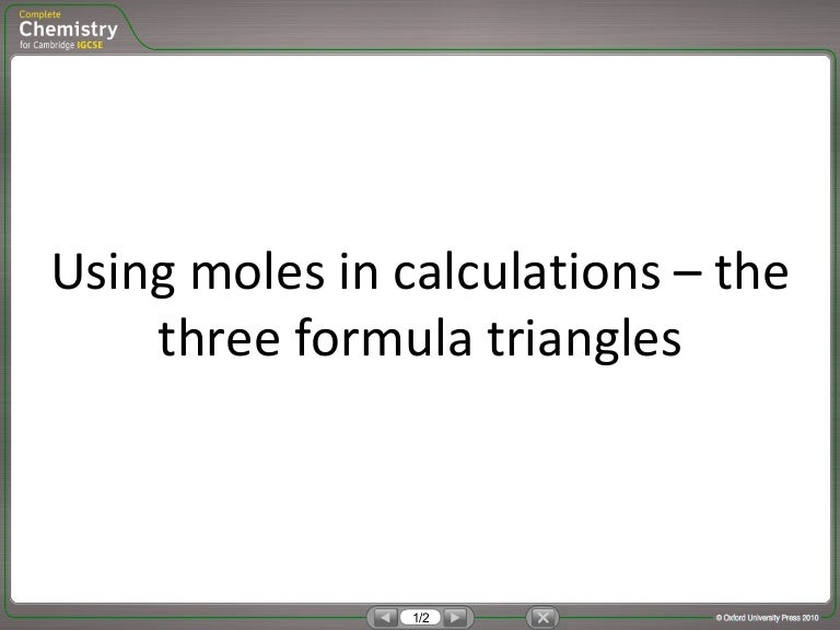 Formula triangles for moles