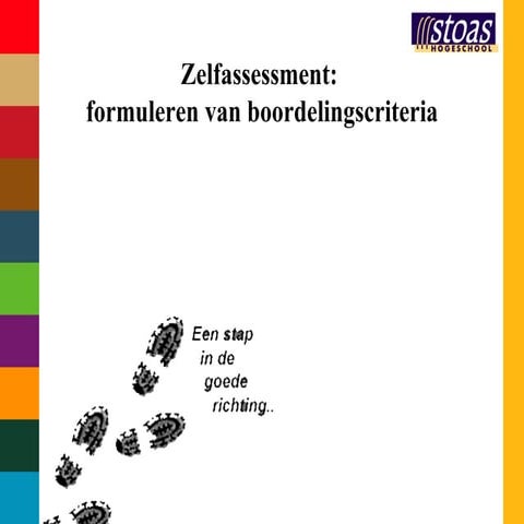 Formuleren beoordelingscriteria voor zelfassessment