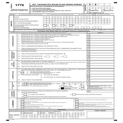 Formulir form spt tahunan op orang pribadi 1770