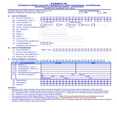 Formulir online-2013