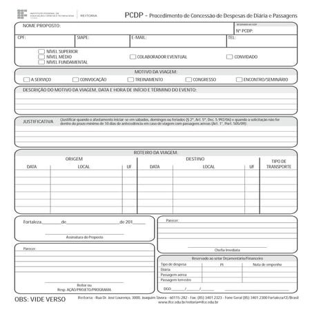 Formulário scdp | PDF