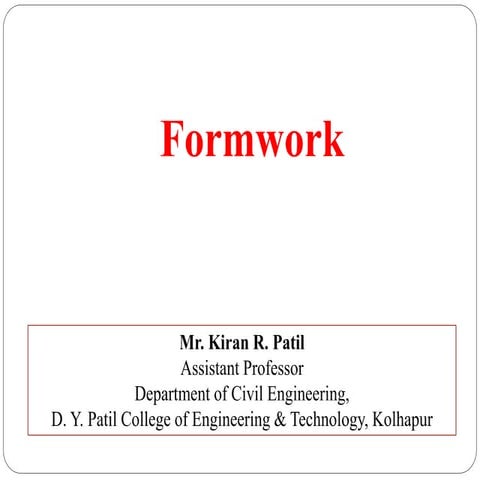 formwork and its types used in construction