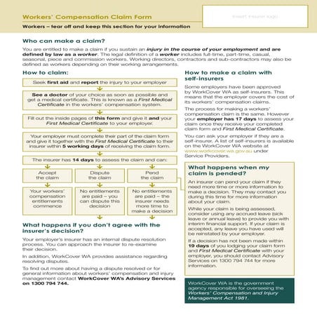 Workers Compensation Claim Form Western Australia
