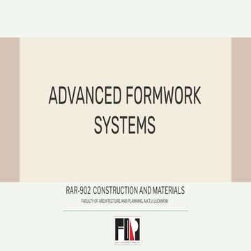Advanced Formwork covering the modern technology