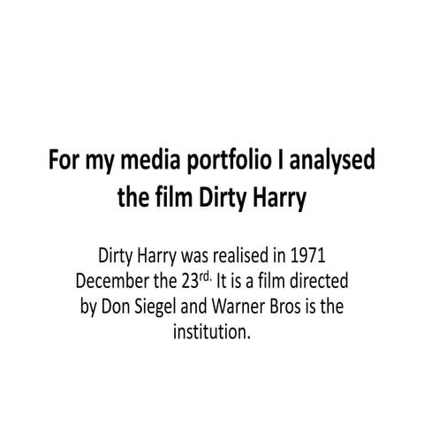For my media portfolio i analysed the film