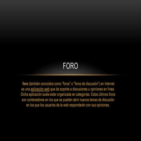 El foro de discusión | PPTX