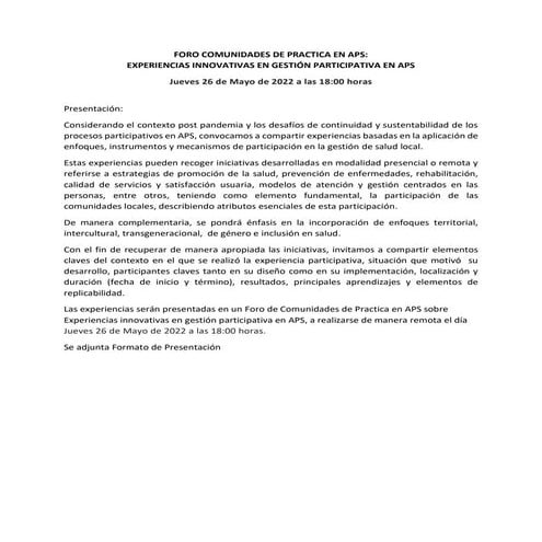 FORO COMUNIDADES DE PRACTICA EN APS EXPERIENCIAS PARTICIPATIVAS 2.0_CECOSF.pdf