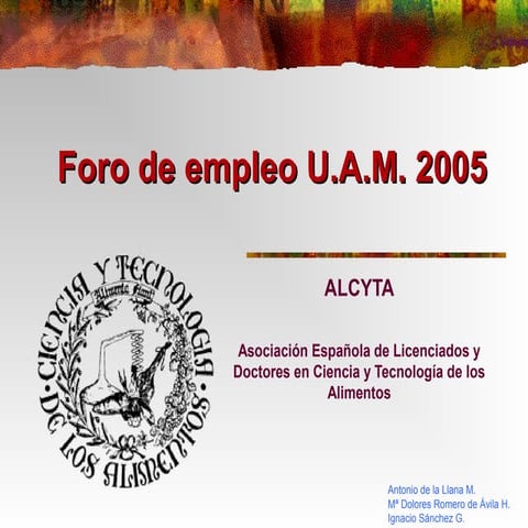Estudios de Ciencia y Tecnología de los Alimentos 2005