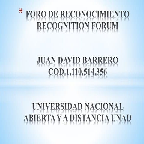 Foro de reconocimiento