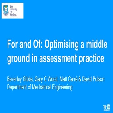 For and Of: Optimising a middle ground in assessment practice