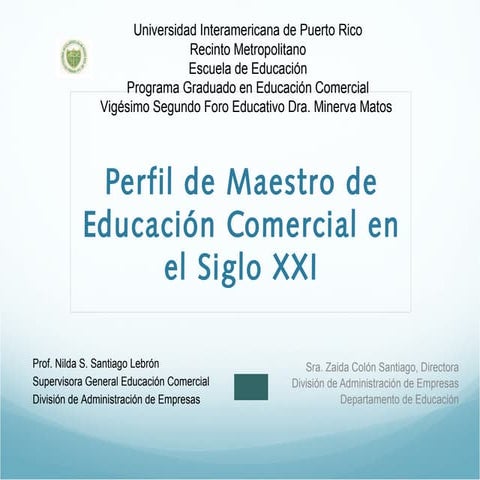 PERFIL DEL MAESTRO EN EL SIGLO XXI