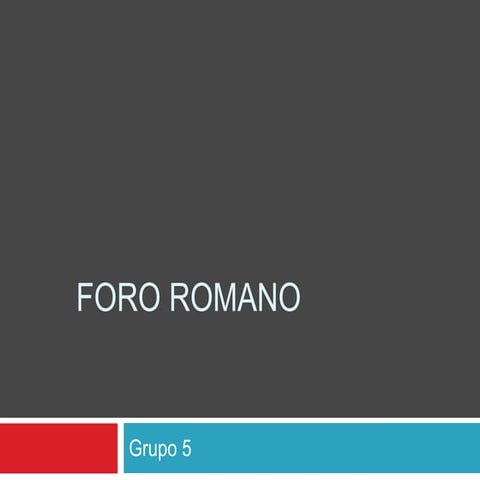 Urbanismo 1 - Foro romano