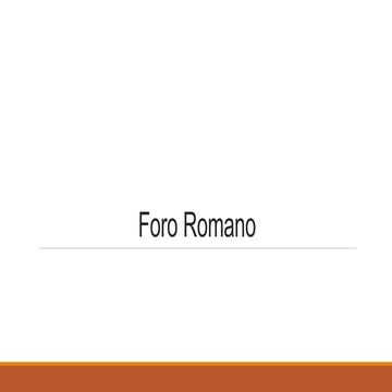 Foro romano memoria