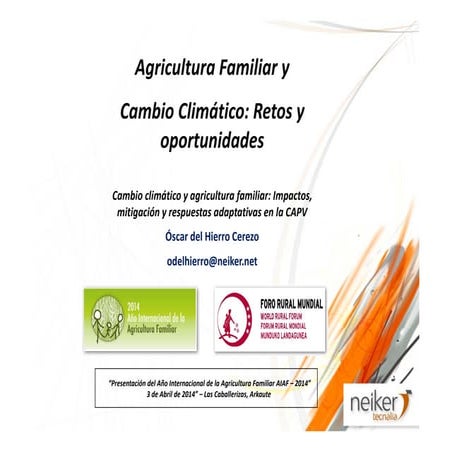 Agricultura familiar y cambio climático: retos y oportunidades