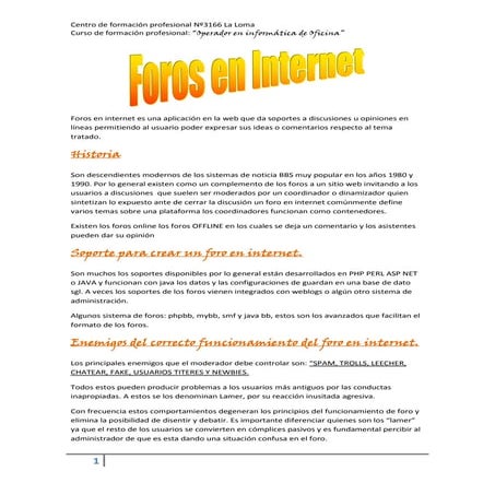 Foros en internet | DOCX
