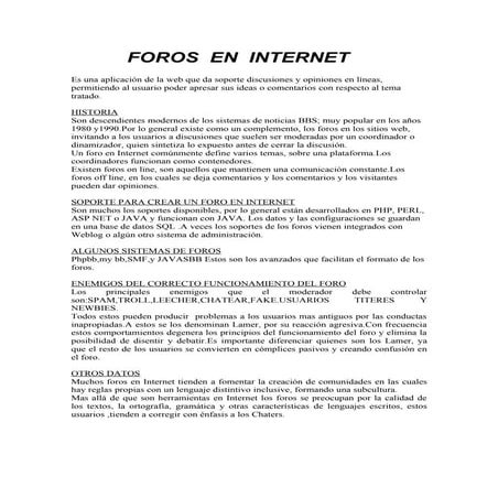 Foros en internet ... | DOC