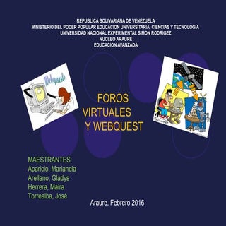 Foros virtuales y webquest