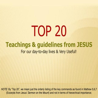 Top 20 tips - For our daily lives...