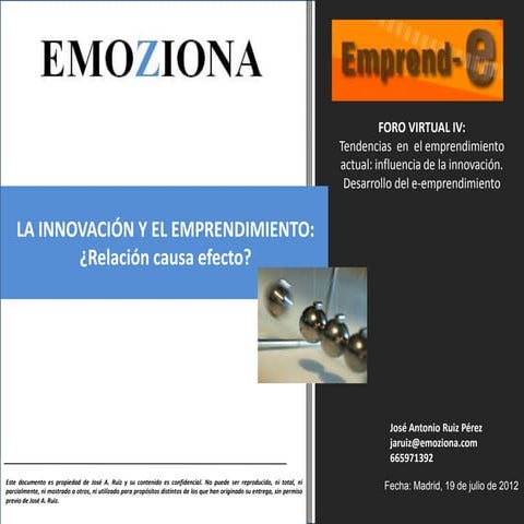 Foro virtual IV. Innovación y emprendimiento