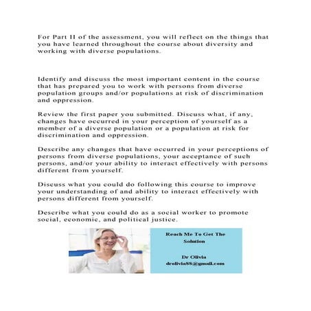 For Part II of the assessment, you will reflect on the things that y.docx