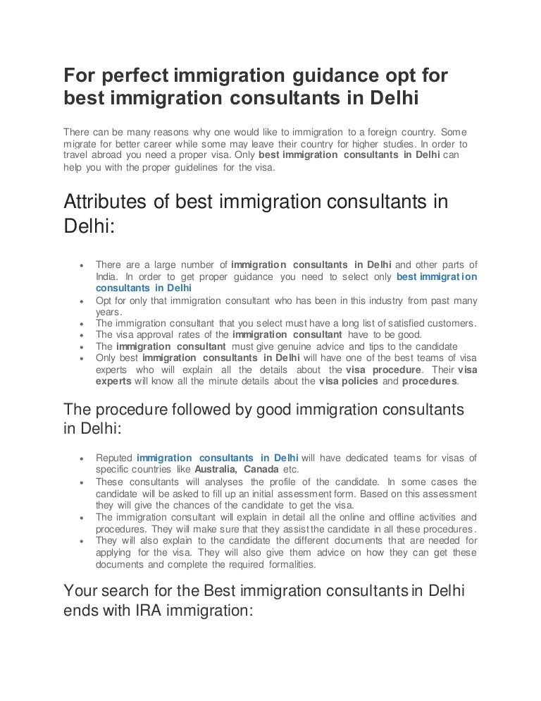 For perfect immigration guidance opt for best immigration consultants…