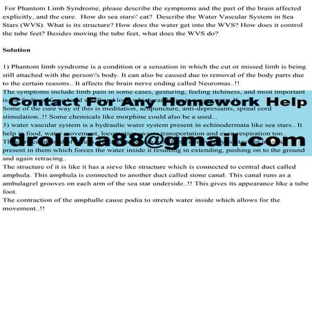 For Phantom Limb Syndrome, please describe the symptoms and the part .pdf