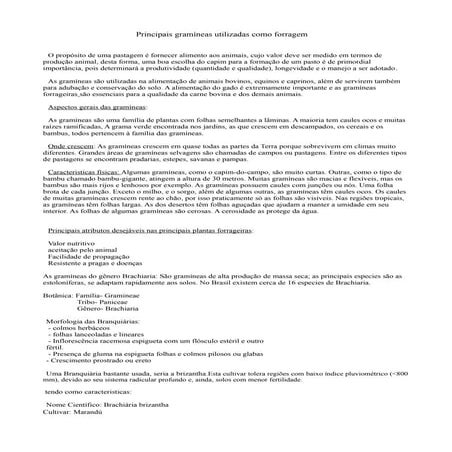 Forragem- trabalho-seminário | PDF
