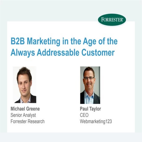 B2B Marketing in the Age of the Always Addressable Customer