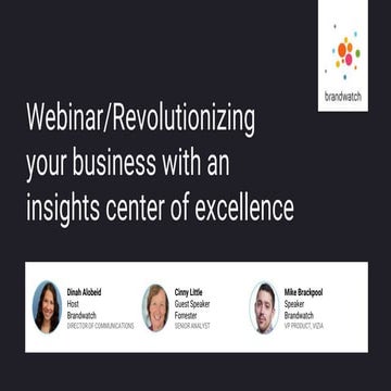 Webinar: Revolutionize your Business with an Insights Center of Excellence