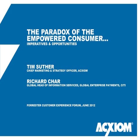 The Paradox of the Empowered Consumer - Tim Suther, Forrester Customer Experi...