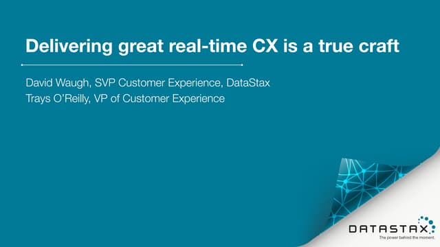 Forrester CXNYC 2017 - Delivering great real-time cx is a true craft