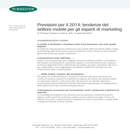Forrester mobile trends 2014