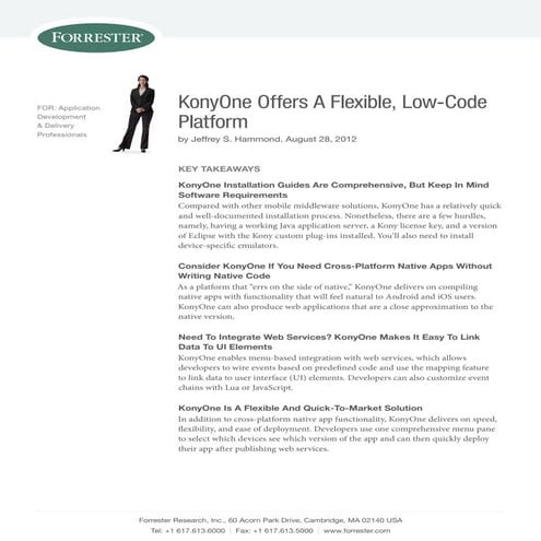 Forrester reviews the KonyOne platform