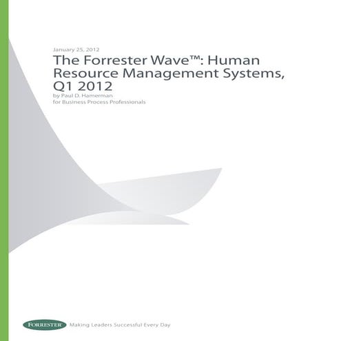 Forrester Wave Human Resource Management Systems Q1 2012 1