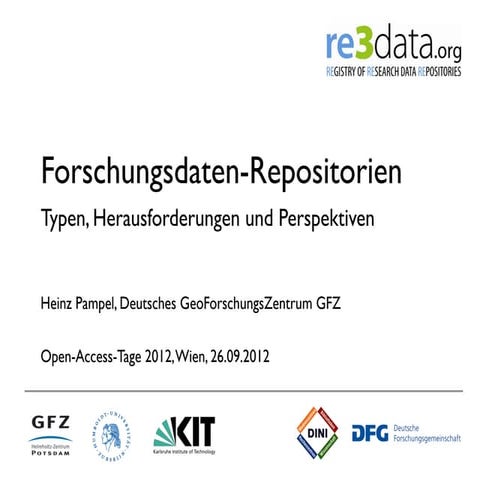 Forschungsdaten-Repositorien Typen, Herausforderungen und Perspektiven