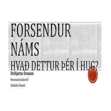 Forsendur Náms
