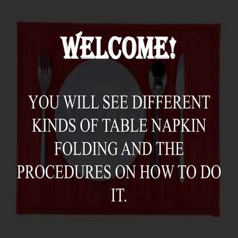 TABLE NAPKIN FOLDING (BBTE)