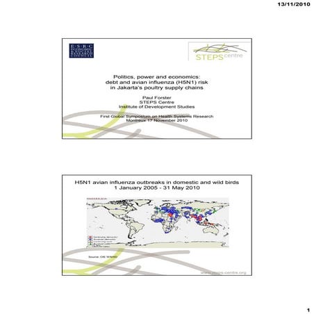 Paul Forster: Politics, power and economics: debt and avian influenza (H5N1) risk in Jakarta's poultry supply chains