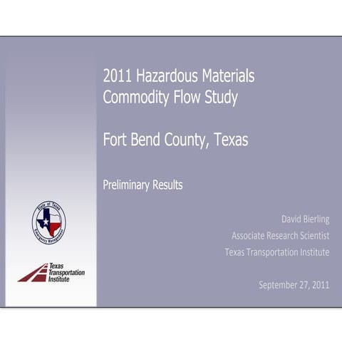 Fort Bend County LEPC Hazardous Materials Commodity Flow Study | PDF