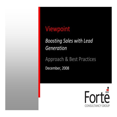 Effective Sales Lead Generation (Forte Consultancy Group)